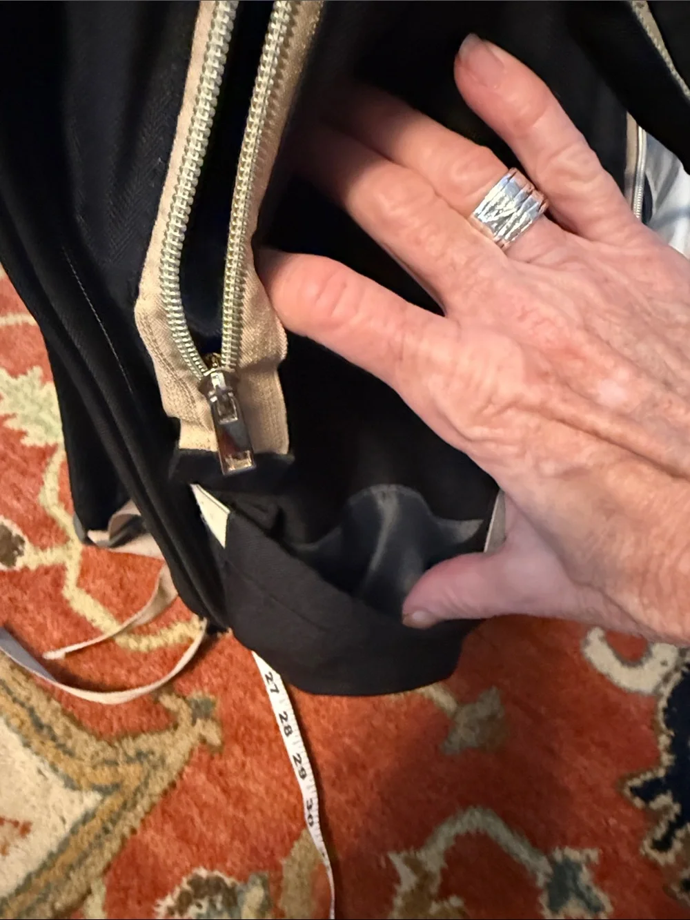 Citibab Black Travel Diaperbag Backpack with Tan Trim